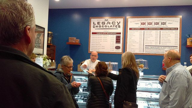 Sweetness at Legacy Chocolates with owners.